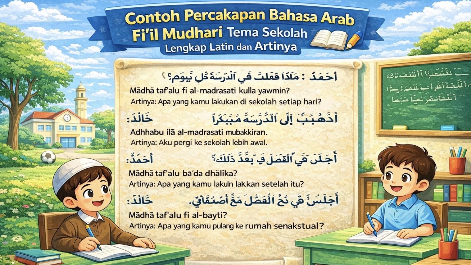 contoh-percakapan-bahasa-Arab-menggunakan-fiil-mudhari-lengkap-dengan-tulisan-Arab.jpg