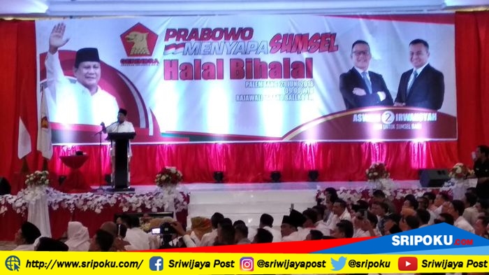 Prabowo Minta Para Kader Partai Gerindra dan Simpatisan untuk Memenangkan Aswari