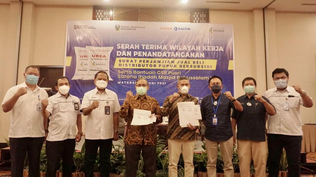 Salurkan Pupuk Subsidi, PT Pusri Palembang Tanda Tangani SPJB dengan Distributor Pupuk di NTB Lombok
