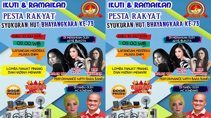 Artis Ibukota dan MC Kondang dari Palembang Meriahkan Puncak HUT Bhayangkara ke-73 di Muaraenim