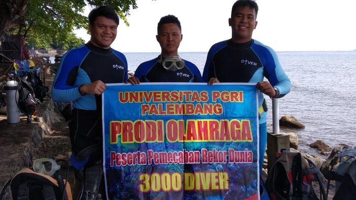 3 Mahasiswa UPGRI Ikut Pecahkan Rekor Dunia Selam GWR, Bermotor 8 Hari ke Manado