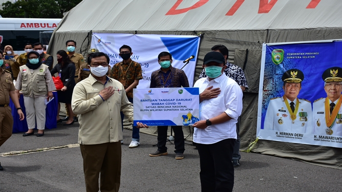 46 BUMN di Sumsel Salurkan Bantuan Covid-19 Rp 472 juta dalam Wujud Alkes, Ini rinciannya