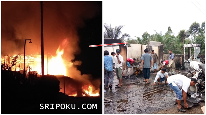 Kebakaran Hebat di OKUS, Uang Rp 60 Juta, Motor 2 Unit & 15 Suku Emas Hangus Tanpa Sisa