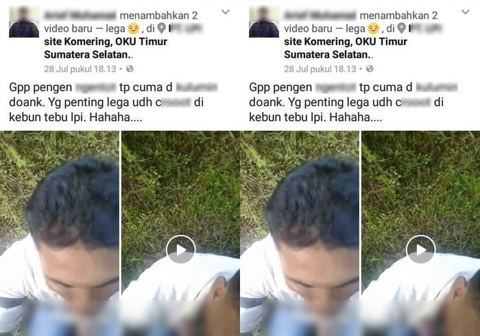 Screenshot Video Pasangan LGBT sedang Berbuat tak Senonoh Resahkan Warga OKU Timur