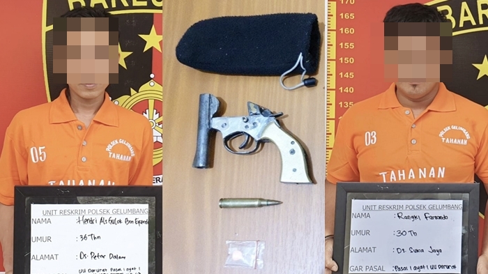 Sambil Pesta Narkoba di Kebun Karet Desa Sukajaya Muaraenim, 2 Pria Ini Simpan Senpira di Dalam Tas