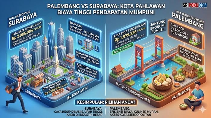 Palembang vs Surabaya, Kota Pahlawan Biaya Tinggi Pendapatan Mumpuni