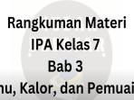 Ringkasan Materi IPA Kelas 7 SMP Bab 3 Suhu, Kalor dan Pemuaian Kurikulum Merdeka
