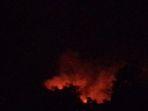 Kebakaran Lahan MAlam Hari Terlihat di Indralaya Utara Ogan Ilir Sumatera Selatan