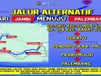 Arus Lalin di Jalintim Palembang-Betung Lumpuh, Ini Jalur Alternatif dari Jambi Menuju Palembang