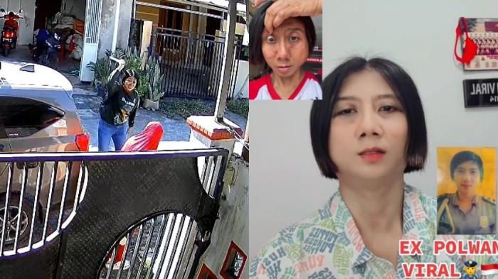 EKS POLWAN SIGI - Foto tangkapan layar CCTV dan akun video eks Polwan. Eks Polisi Wanita (Polwan) Yuni Utami berulah lagi di Kabupaten Sigi, Sulawesi Tengah. Konten kreator itu menganiaya tetangga di depan rumahnya, BTN Tinggede Permai, Desa Tinggede, Kecamatan Marawola, Kabupaten Sigi, menggunakan balok kayu hingga korban mengalami luka memar.