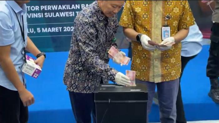 Bank Indonesia (BI) Perwakilan Sulawesi Tengah, melaksanakan pemusnahan fisik rupiah tidak asli pada Kamis (5/3/2026)