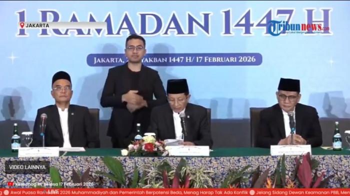 SIDANG ISBAT - Pemerintah menetapkan 1 Ramadan 1447 H/2026 M jatuh pada Kamis (19/22026). Penetapan ini didasarkan pada keputusan Sidang Isbat (penetapan) 1 Ramadan 2026 yang dipimpin Menteri Agama Nasaruddin Umar di Hotel Borobudur, Lapangan Banteng, Sawah Besar, Jakarta Pusat, Selasa (17/2/2026).