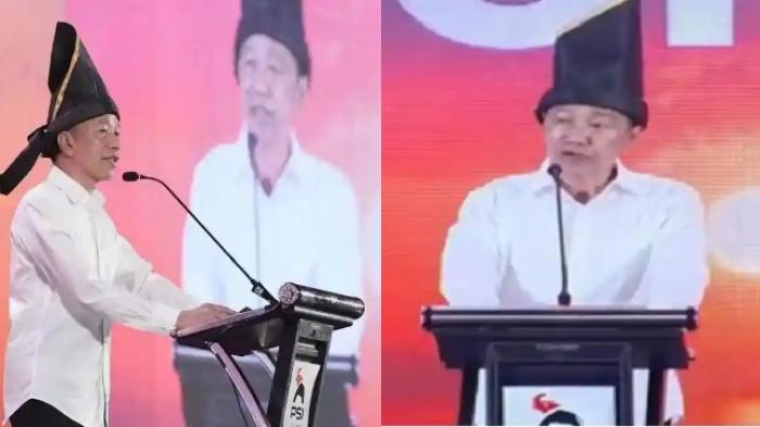 JOKOWI - Presiden ke-7 RI Joko Widodo (Jokowi) tampil menggebrak saat memberikan orasi dalam Rakernas Partai Solidaritas Indonesia (PSI) di Makassar, Sulawesi Selatan, Sabtu (31/1/2026).