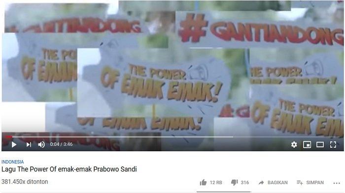 Lirik dan Video Lagu The Power Of emak-emak, Dukungan untuk Prabowo-Sandi