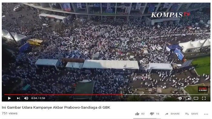 Pantauan Udara Kampanye Akbar Prabowo-Sandiaga, Massa Putihkan Gelora Bung Karno