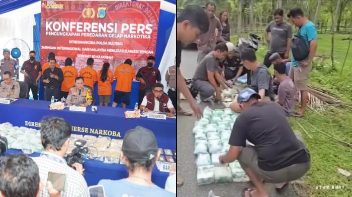 Polisi Sita 60 Kg Sabu Asal Malaysia dari 5 Tersangka di Donggala, Terbanyak Sepanjang 2025