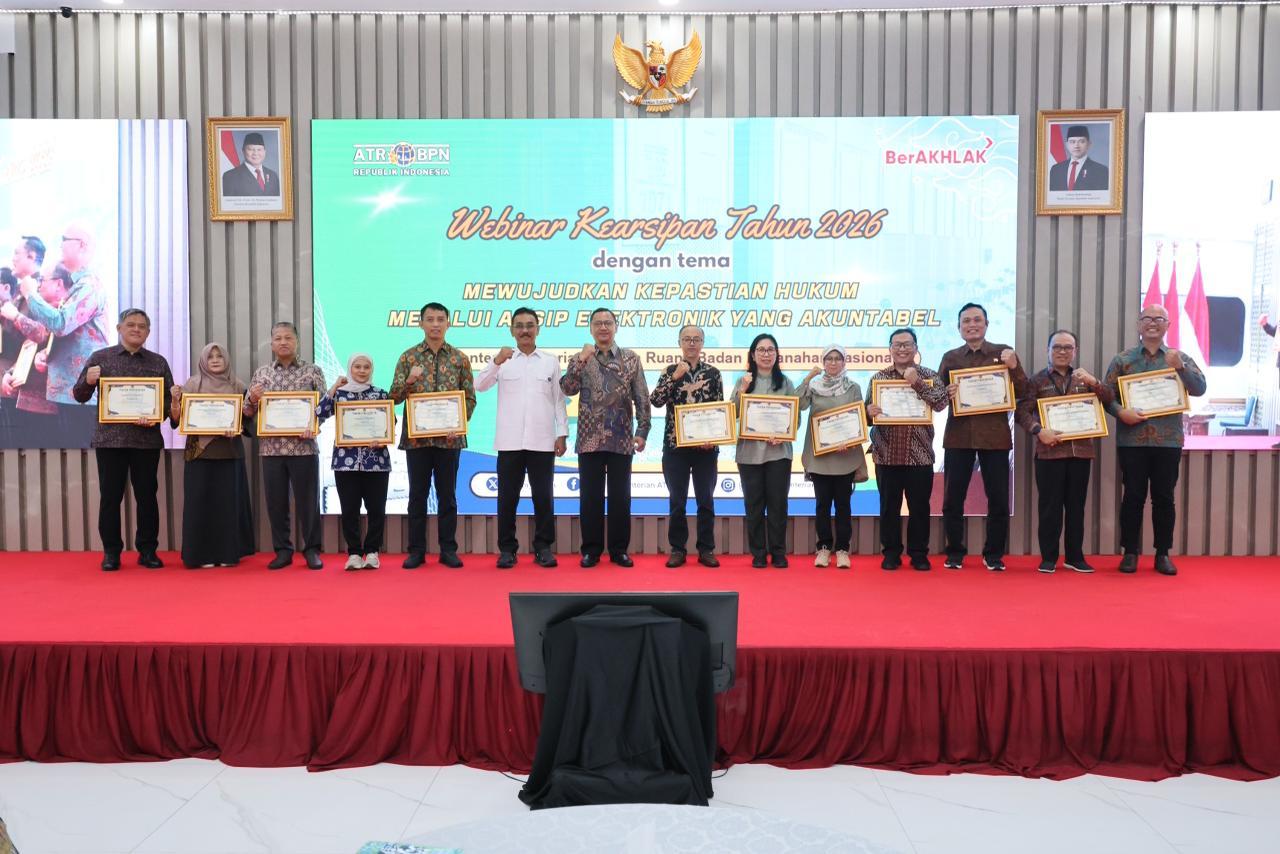Kementerian ATR/BPN Raih Penghargaan ANRI Lima Kali Berturut-turut Terkait Penyelamatan Arsip Statis