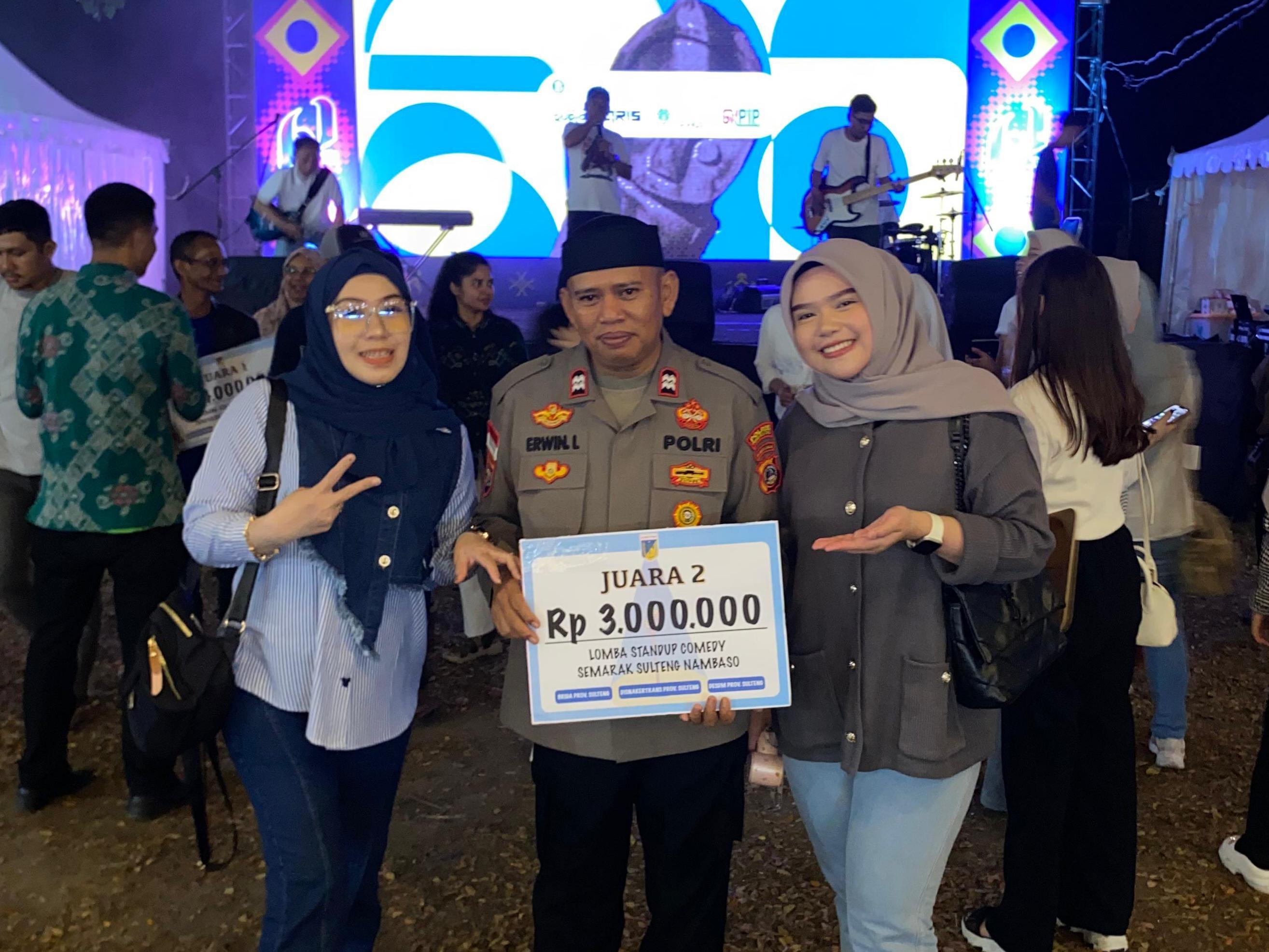 Aiptu Erwin Polisi asal Parimo Raih Juara 2 Stand Up Comedy di Sulteng Nambaso