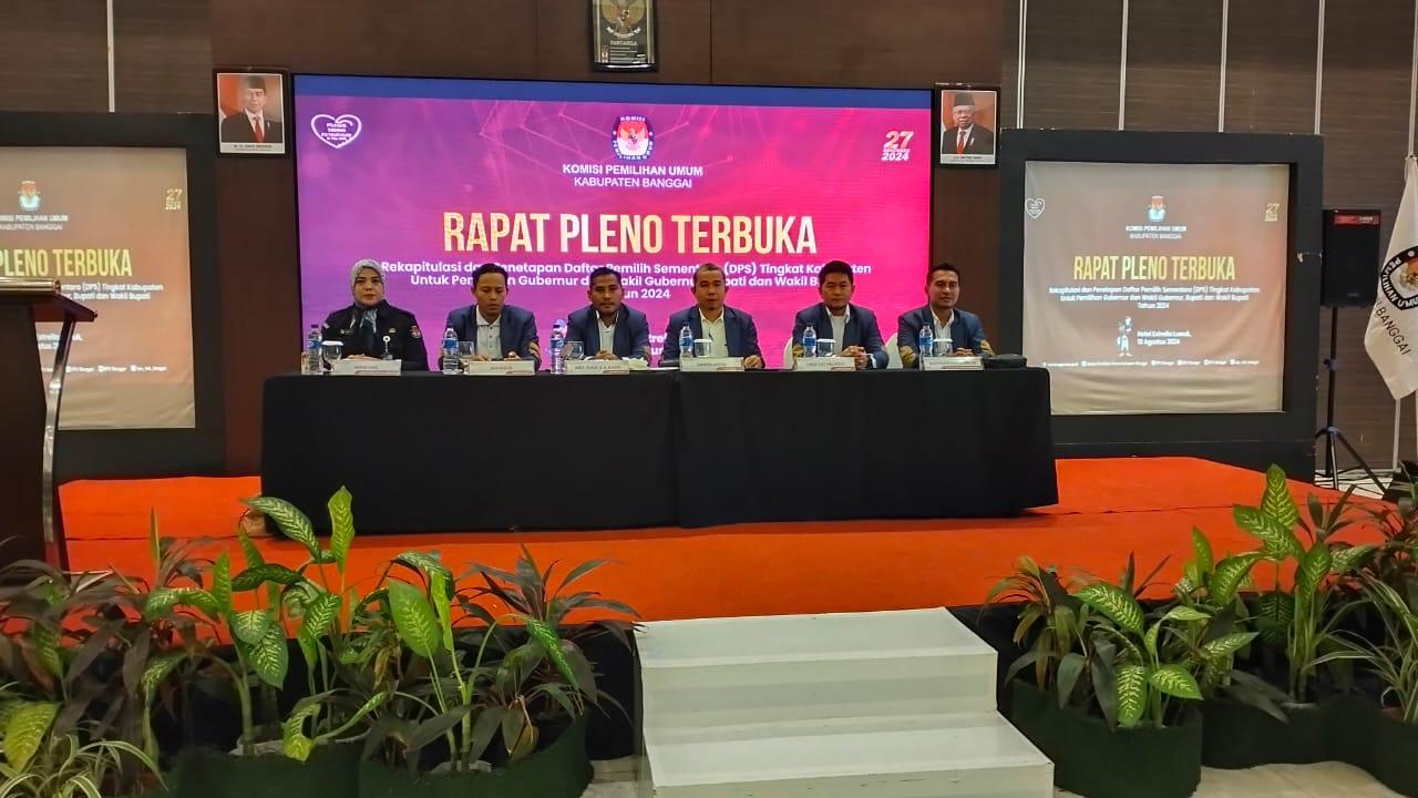 KPU Banggai Laksanakan Rapat Pleno Rekapitulasi dan Penetapan DPS Pilkada 2024