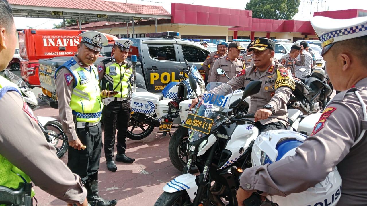 Kapolres Poso Cek Kendaraan Dinas Personel Jelang Puncak Arus Mudik Lebaran 2024