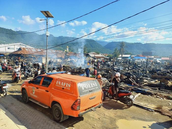 Polisi Periksa 7 Saksi soal Insiden Kebakaran Pasar Simpong Banggai