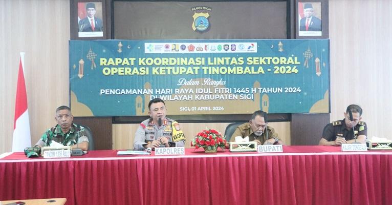 Polres Sigi Rakor Lintas Sektor Siapkan Pengamanan Hari Raya Idulfitri 2024