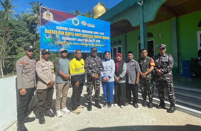 Lanal Palu dan PT CPM Gelar Baksos dan Renovasi Masjid Al-Makmur Poboya