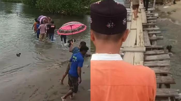 Video Warga Gotong Keranda Jenazah Lalui Kawasan Bakau di Tolitoli Curi Perhatian Netizen