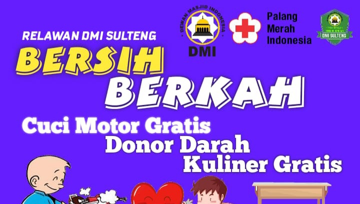 DMI Sulteng Gelar Bersih Berkah, Masyarakat Bisa Cuci Motor Gratis hingga Donor Darah