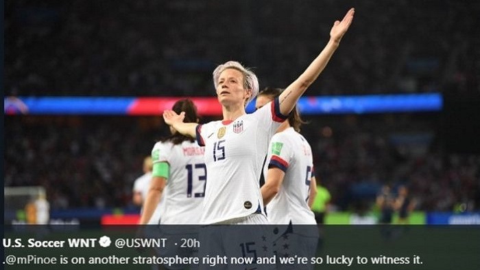 Piala Dunia Wanita 2019: Megan Rapinoe Borong Sepatu dan Bola Emas