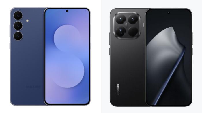 PERBANDINGAN HP - Tangkapan layar tampilan HP Samsung Galaxy S25 FE dan Xiaomi 15T Pro yang diambil dari website Samsung.com dan Mi.co.id, Senin (6/10/2025).