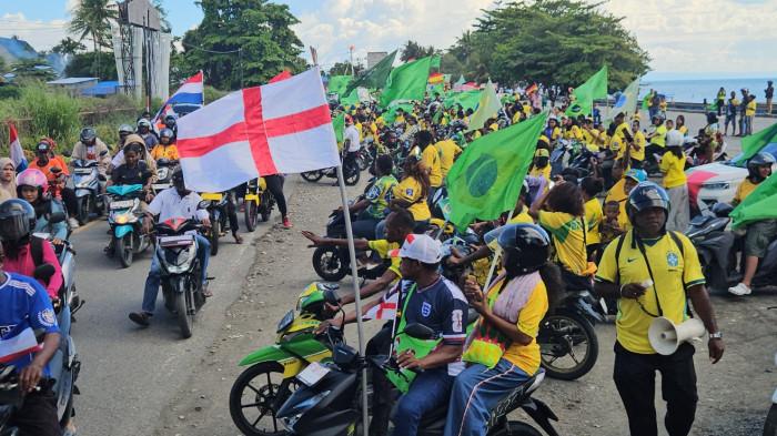 Nabire Bergetar! Ribuan Fans dari 11 Negara Gelar Konvoi Akbar Sambut Piala Dunia 2026