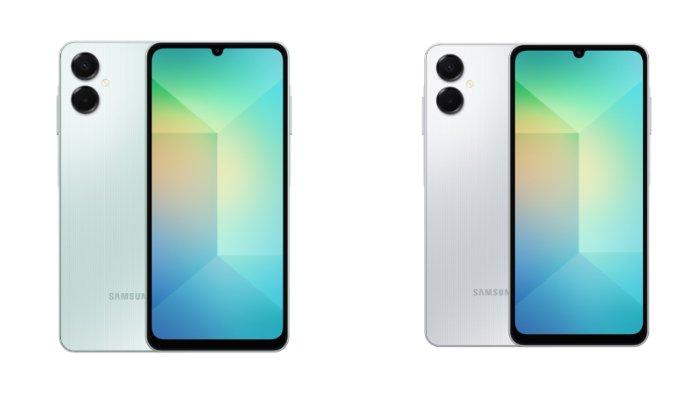 HP SAMSUNG - Tangkapan layar tampilan HP Samsung Galaxy A06 5G yang diambil dari website Samsung.com, Kamis (1/5/2025).