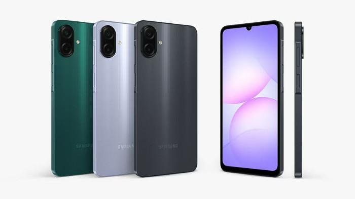 HP SAMSUNG - Tangkapan layar tampilan HP Samsung Galaxy A07 yang diambil dari website Samsung.com, Jumat (12/9/2025).