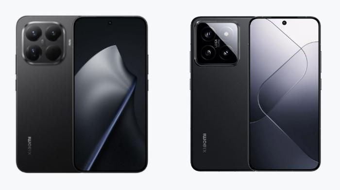 PERBANDINGAN HP - Tangkapan layar tampilan HP Xiaomi 15T Pro dan Xiaomi 14 yang diambil dari website Mi.co.id, Rabu (15/10/2025).