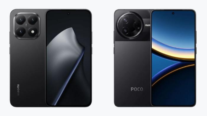 PERBANDINGAN HP - Kolase tangkapan layar tampilan HP Xiaomi 15T dan POCO F7 Pro yang diambil dari website mi.co.id, Selasa (7/10/2025).