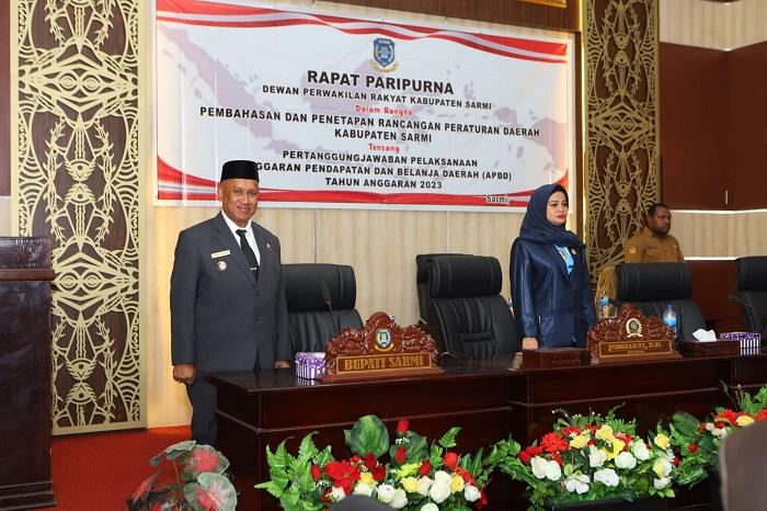 Sejumlah Hal Penting Disampaikan Pj Bupati Sarmi Pada Penutupn Raperda Pertanggunjawaban APBD 2023