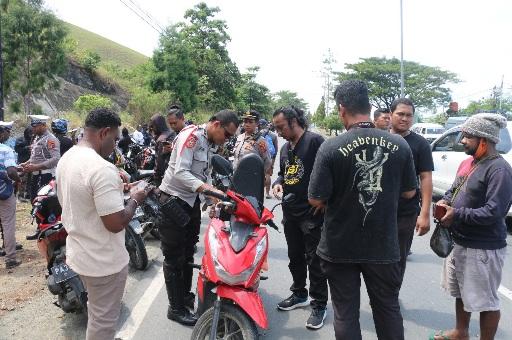 Gelar Razia, Polres Jayapura Amankan 20 Kendaraan Roda Dua