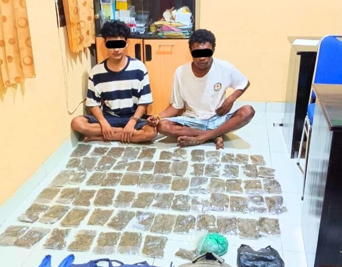 Polsek Muara Tami Tangkap Dua Pemuda Bawa 71 Paket Ganja Saat Gelar KYRD