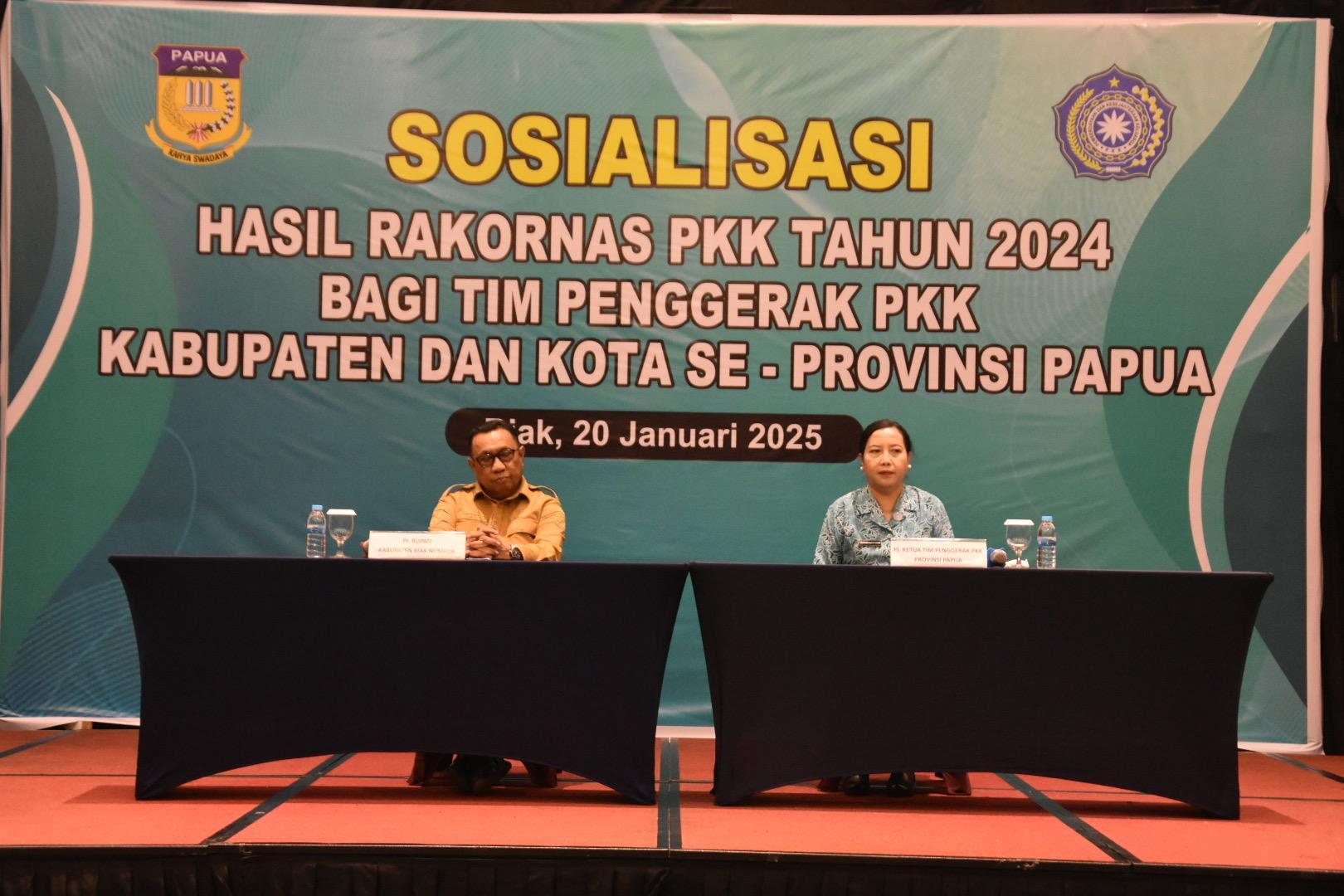 Biak Numfor Jadi Tuan Rumah Sosialisasi Hasil Rakornas 2024, Ini Pesan Penting Ketua TP-PKK Papua