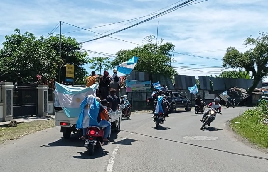 Imbauan PPKM, Pendukung Brazil dan Argentina di Manokwari Tetap Konvoi