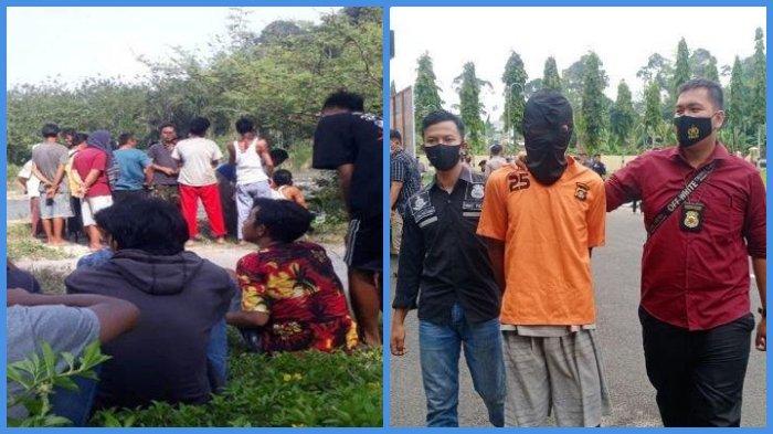 kiri-lokasi-penemuan-jasad-korban-dan-kanan-tersangka-w-saat-diamankan-pihak-kepolisian.jpg