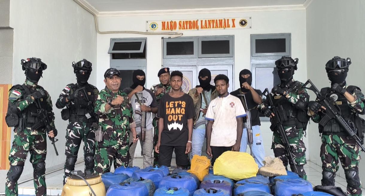 Dalam Sepekan Lantamal Jayapura Amankan 6 Warga Papua Nugini Terkait Penyelundupan BBM