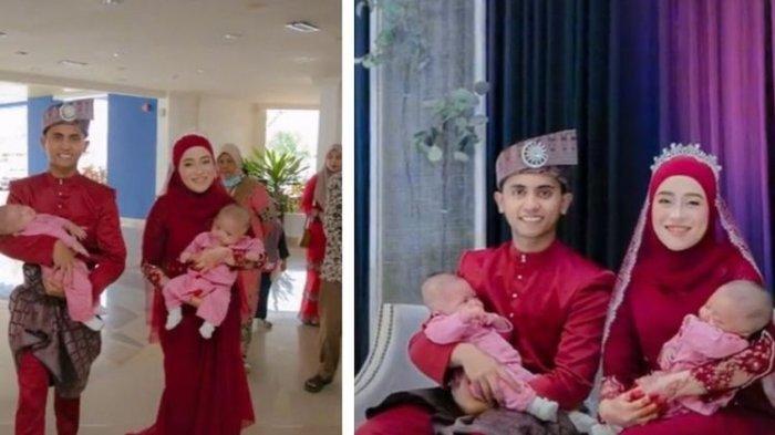 Viral Video Sepasang Pengantin Gendong Bayi Kembar saat Masuki Ruang Resepsi, Ini Cerita di Baliknya