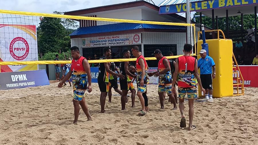 Inspektorat II Beri Perlawanan Sengit, Moreno Melaju ke Final Kejurda Voli Pantai Putra 4X4