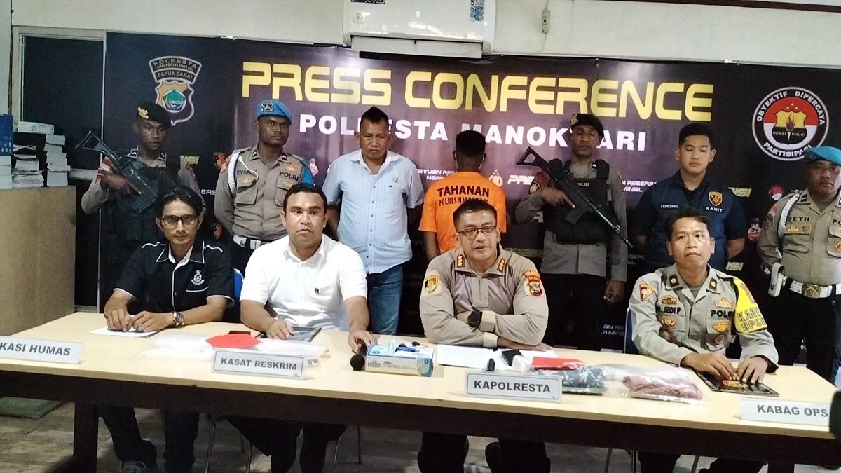 Sempat Buron Dua Hari, Polisi Tangkap Pelaku Penikaman Penjual Helm di Pasar Borobudur Manokwari