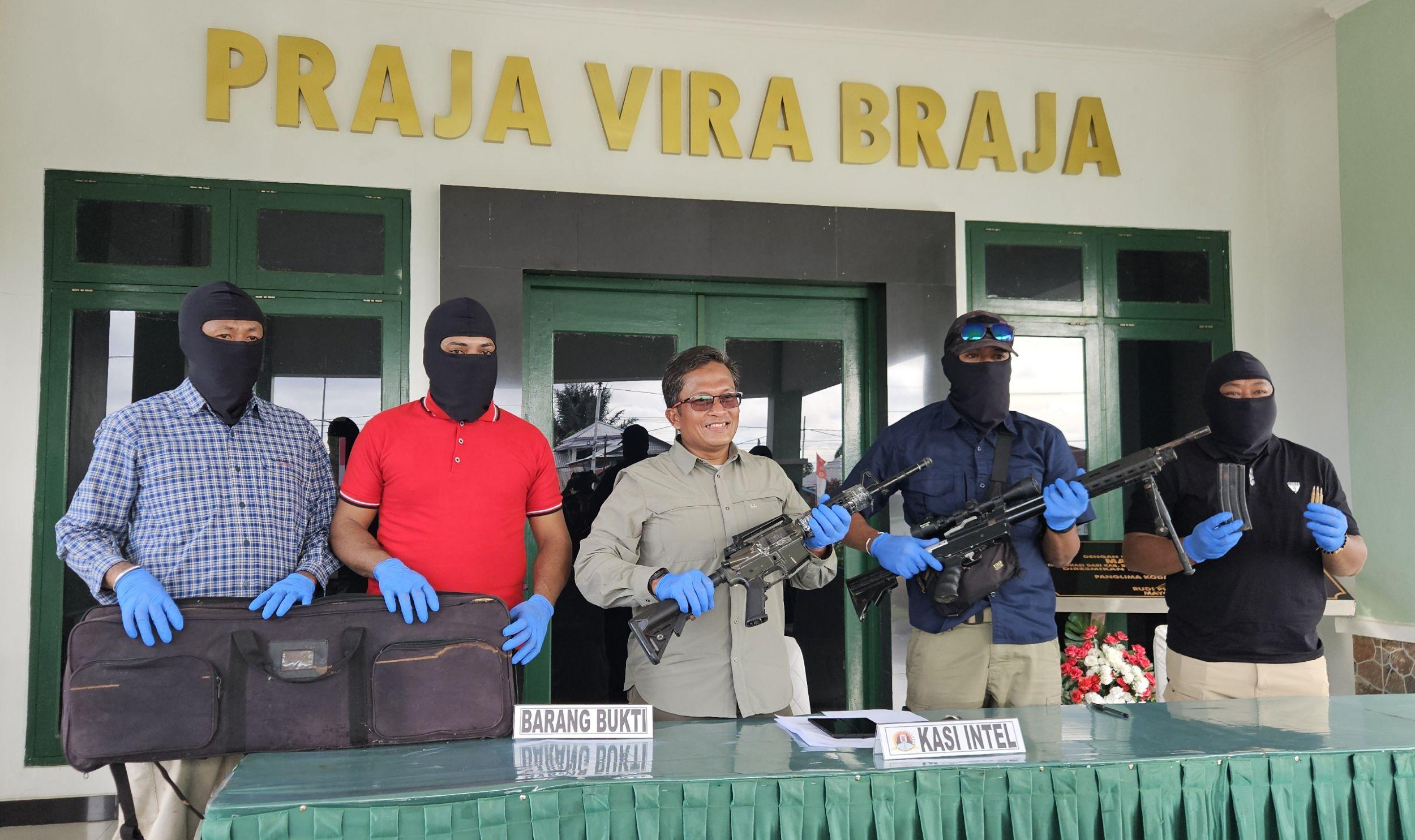 Korem 173/PVB Temukan Senjata Api di Markas WNA China di Kawasan Wadio Nabire