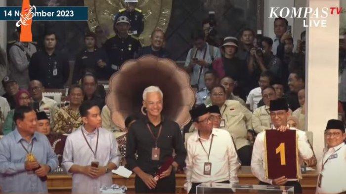 Anies-Muhaimin Nomor 1, Prabowo-Gibran Nomor 2, Ganjar-Mahfud Nomor 3