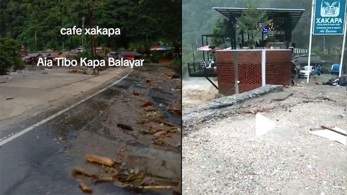 Banjir Sumbar :  Xakapa Cafe Hilang dalam Satu Malam Diterjang Arus, Netizen : Aia Tibo Kapa Balayar