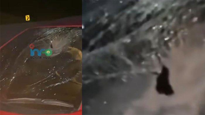 Kaca Depan Mobil Pecah, Diduga Aksi Pelemparan Batu di Tol Pekanbaru-Bangkinang KM 21
